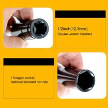 10pcs Durable Reliable Deep Impact Socket Set - 1/2 Inch Metric Drive Deep Socket Tool Set For Professional Repair DIY - 10-24mm Hex Nuts - Yellow - View 10