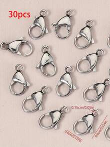 20/30/50pcs Stainless Steel Lobster Clasps, Secure Claw Connectors For Bracelet Necklace Chain, DIY Jewelry Making Supplies