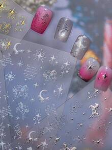 1pc Chinese New Year Horse Dream Horse Nail Art Sticker, Essential For Nail Artists, 3D Embossed Glow-In-The-Dark Craft, Dreamy Starry Horse Nail Decor Design, Nail Art Supplies, Self-Adhesive Nail Sticker Decoration, Reusable DIY Nail Sticker, Gift For Women, Nail Art Supplies, Exquisite Accessory Gift