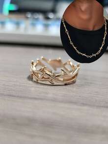 JLX.HARNESS 1 件不对称设计朋克刺环可调节尺寸男女通用指环