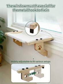 1pc Cat Window Perch, Adjustable Cat Window Sill Bed, Suitable For Windows, Bedside, Drawers And Cabinets - Multicolor - View 3