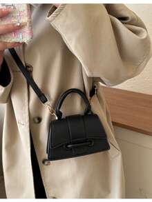 2026 New High-Quality Lipstick Case, Mini Square Bag, New Solid Color Versatile Handbag, Women Purse - Black - View 8