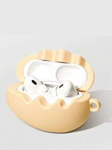 2pcs (Headphone Case+Keychain) Cute Anti Real Egg Silicone Bluetooth Headphone Case Protective Cover Compatible With AirPods 1/2/3/4/Pro/Pro2 Valentine's Day Gift Ramadan Gift - Multicolor - View 5