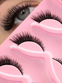 5 Pairs Fluffy Natural 8D Thick Soft Curly Convenient Wear False Eyelashes - Black - View 4
