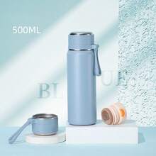 可客製化文字 Logo 316 不鏽鋼便攜真空保溫瓶 大容量 500ml 600ml 長效保溫 附防滑提繩 - 彩色 - 查看 17