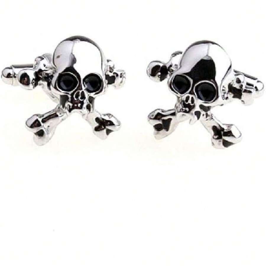Mancuernillas o gemelos para hombre con diseño de calavera peligro,38073299 - A - Ver 1