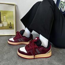 女士小众百搭休闲厚底鞋，美式复古德式训练运动厚底鞋，2026春季新款小众复古休闲厚底鞋 - 紅色 - 查看 1