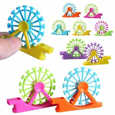 6个彩色哨子摩天轮玩具，派对生日礼物