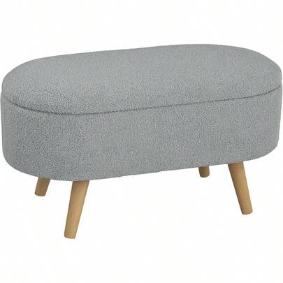 Ottoman Storage Bench Padded Bedroom Bench With Storage And Lid Foot Stool For Hallway Living Room Charcoal Grey