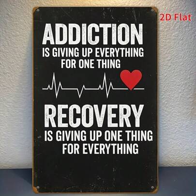 8" X 12" Vintage Metal Sign, Inspiring Slogan "Gave Up Everything For One Thing, Recovered Everything For One Thing", Motivational Iron Sign/Metal Wall Decor/Retro Plaque Decoration, Suitable For Home, Restaurant, Bar, Cafe, Garage, Wall Decor, Room Decor And Accessories