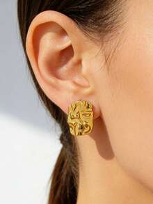 Vintage Gold-Plated Stainless Steel Earrings | Women's Earring Set, Unisex, Suitable For Daily Wear, Holidays, Vacations And Parties - Gold - View 3