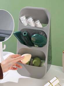 2pcs Multi-Functional Makeup Storage Box, Drainage Cutlery Organizer, Large Capacity Countertop Storage Rack, Suitable For Kitchen, Vanity, Bathroom, Bedroom, Office Desk - Makeup Tools, Kitchen Storage, Bathroom Accessories, Valentine's Day , Makeup Room Decor,Makeup Bag,Travel Essential - 彩色 - 查看 4