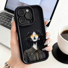 Funda de teléfono de moda, compatible con varios modelos de ,  y , diseño de retrato artístico de mujer para fundas de ,  y , funda de protección para teléfono, funda de pareja, regalo para novio o novia, presente de vacaciones, este es un regalo popular para amigos o socios, adecuado para ocasiones de negocios. Duradera, resistente a las manchas y a las huellas dactilares, esta nueva funda para teléfono de hombres y mujeres es un gran regalo. - Burdeos - Ver 3