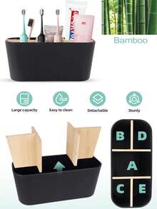 1pc Toothbrush/Toothpaste Holder, Suitable For Bathroom & Shower, Multi-Function Toothbrush Organizer, Bathroom Toothbrush Storage Rack, Home Bathroom Decor, Autumn, Back To School - 彩色 - 查看 2