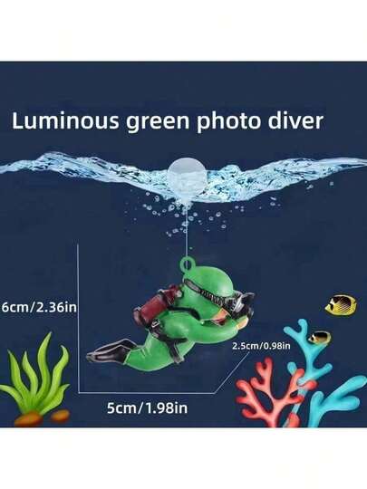 Floating Diver Aquarium Decor, Cute Miniature Figurine Accessory For Freshwater & Saltwater Fish Tanks