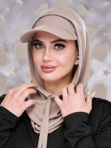 2 chiếc mũ trùm đầu nữ màu trơn - Băng đô thể thao đa năng có dây rút và vành chun, thoải mái, thoáng khí, phụ kiện đội đầu thể thao đa chức năng, khăn quàng cổ đơn giản và thời trang, mũ trùm đầu và vành chun. - Nhiều màu - Xem 9