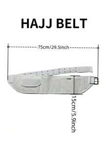 1pc Pilgrim Waist Bag + Adjustable White Multifunctional Belt, Pilgrim Gift, Suitable For Male Pilgrims, Suitable For Teenagers, Summer Casual Outdoor Sports, Vacation, Graduation Gift, Birthday Costume Accessory, Street Fashion Gym Bag Phone Bag - White - View 4