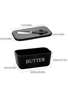 1 Stück Kunststoff Butterdose mit Buttermesser und Deckel, Butterlagerungsbehälter für Küche, Backen und Geschenke, versiegelte Butterdose kann auf der Theke oder im Kühlschrank aufbewahrt werden, spülmaschinenfest - Verschiedenfarbig - Übersicht 4