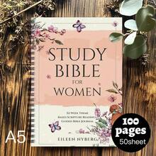1 Floral Spiral Notebook - Women's Bible Study, 52 Weeks Themes, Christian Diary, Per Page, Suitable For Scripture Study And Prayer Record; Elegant Pink Religious Gift, Suitable For Church Friends, Family, Colleagues, Spiritual Record Keepers, Floral Decorative Art Cover Design, High-Quality Printing, Durable Paper, Premium Binding, Faith Gift - 1個 - 查看 4