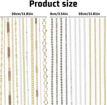 24 Strips Nail Chains, Silver Gold Metal Nail Art Chains Punk Luxury Pearl Gem 3D Nails Arts Charms Glitter Design For Women Nails Art - 白色 - 查看 2