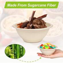 6 Oz Small Compostable Paper Bowls, Pack - Bagasse Bowls Condiments, Sauces, UXAR - 6盎司棕色包裝,100個裝 - 查看 7