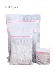 1/3/4个装加厚涤纶网布洗衣袋,带拉链封口 - 适用于精致衣物、内衣、衣服 - 可机洗,适配标准洗衣机,设计紧凑,结构坚固,保护衣物,精致面料洗衣袋 - 彩色 - 查看 18