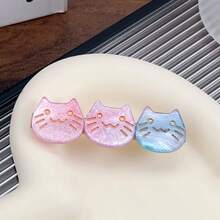 Damen Seitenpony Clip, süßer und modischer Azetat Katzen Haarclip, geeignet für tägliches Make-up, Gesichtsreinigung, Ausgehen, schönes Geschenk