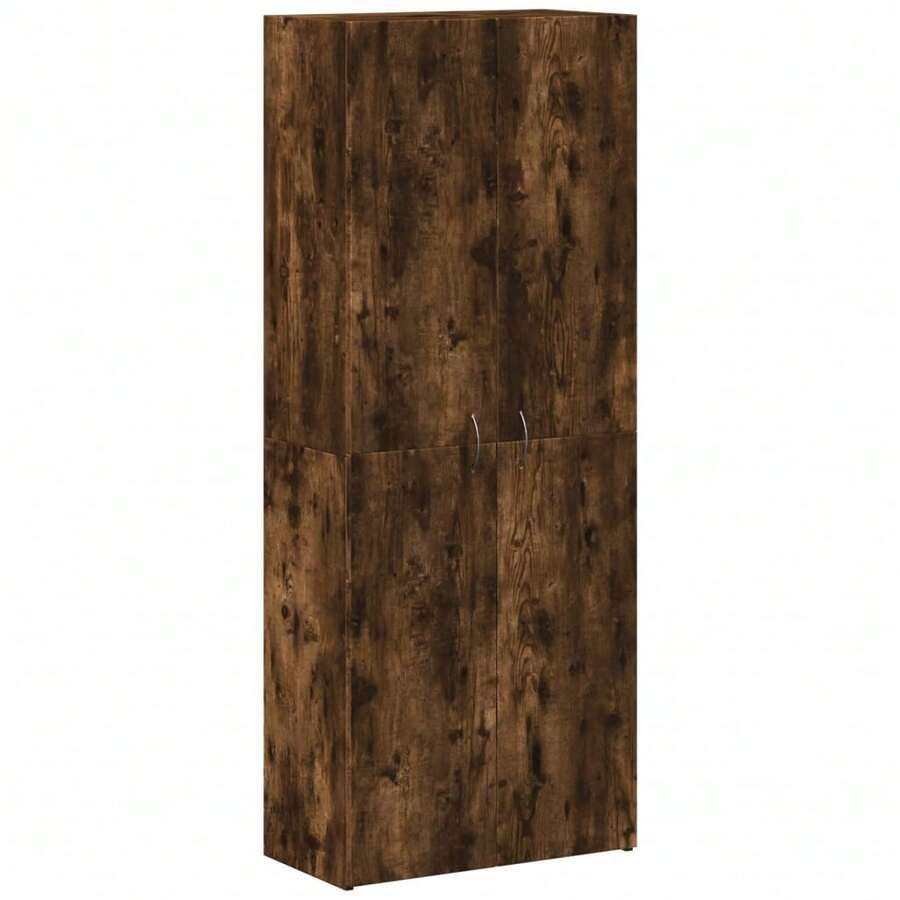 vidaXL Armario de clase chêne fumé 60x32x153 cm de ingeniería - Marrón - Ver 1