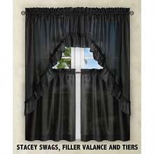 Ellis Curtain Stacey Balloon Cenefa, 56 x 30 Tiers, , 1 uds. por Paquete(71.1An x 76.2Al cm (1 Paneles) Negro) - Multicolor - Ver 8
