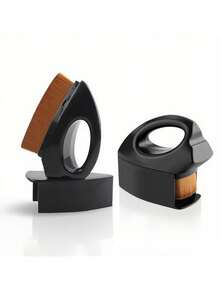 1/2支装小型铁质粉底化妆刷，便携式化妆刷，倒三角魔术刷，带防尘腰带套，扁平刷头，化妆刷，美容工具 - 彩色 - 查看 3