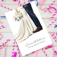 Bộ 2 thiệp chúc mừng đám cưới lãng mạn dành cho cặp đôi, kèm phong bì, thích hợp cho cô dâu, chú rể, khách mời, trang trí sự kiện, được thiết kế đặc biệt cho các cặp đôi hạnh phúc, món quà cưới lý tưởng cho bất kỳ ai. - Nhiều màu - Xem 3