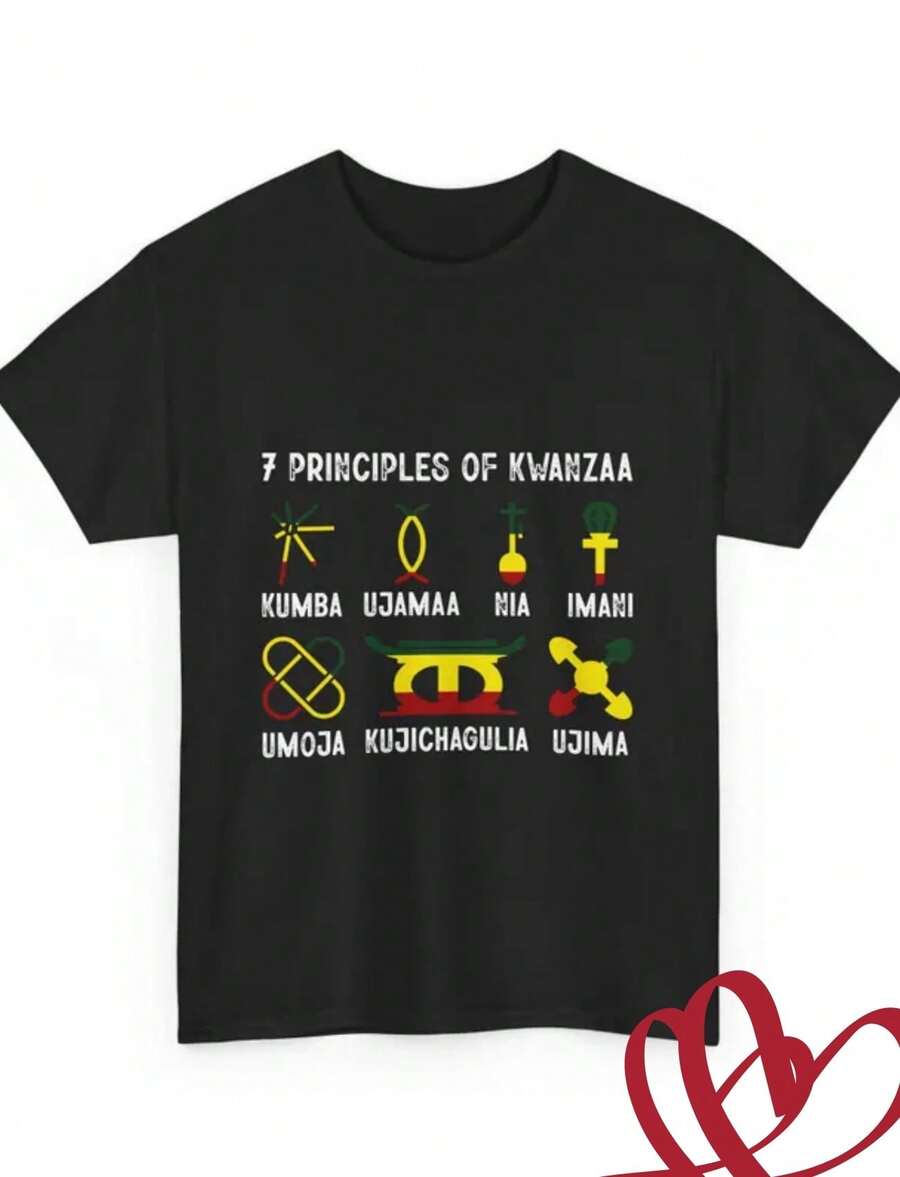 7 Principles Of Kwanzaa Tee - Black - View 1