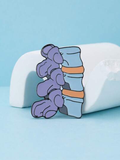 1pc Cute Spine Anatomy Enamel Pin Science Themed Brooch Backpack Clothing Decor Science Lover Brooch Accessory