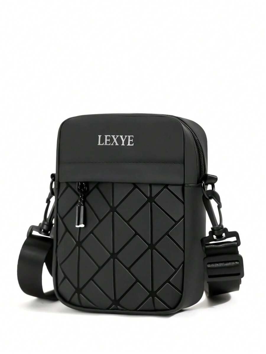 男士方形单肩包，配有可调节肩带，轻便易携，是夏季旅行的必备单品，适合徒步旅行、户外通勤，采用尼龙材质，纯色设计，可定制，是送给男士和青少年的礼物。 - 黑色 - 查看 1