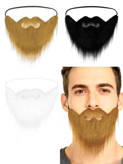 1 Set Realistic Mutton Chops Sideburns Unisex, Suitable For Photography Props, Party Supplies, Christmas, Cosplay, Masquerade, Beard Mask, Stage Performance Props