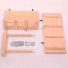 Natural Wooden Bird Perch Parrot Swing Ladder Toy, Bird Cage Perch Pet Bird Toys Cockatiel Cockatoo Accessories, Bird Fitness Playground - Beige - View 7