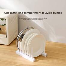 创意厨房收纳架 | 塑料碗碟锅盖沥水架，节省空间的家用餐具收纳架 - 彩色 - 查看 3