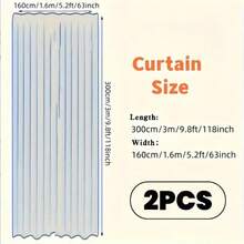 1 Set Of 2 Sheer Voile Backdrop Curtains, 100% Polyester White Curtain Panels 5.2ft X 9.8ft, Suitable For Weddings, Birthdays, Anniversaries, And Various Occasions - Multicolor - View 5