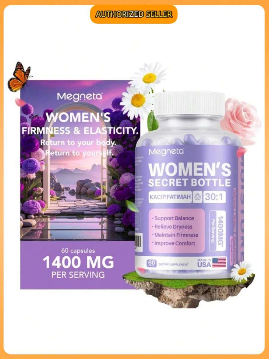 Kacip Fatimah Herbal Tablets 1000 Mg – Plant-Based Dietary Supplement With Slippery Elm & Fenugreek – Vegan, Gluten Free – 60 Tablets (Mixed Packaging) - 1 Bottle - 查看 1