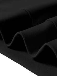 Men's Hoodie - Gray Grid - Patterned Background, Brown Wooden Hanger, Hood With Drawstrings, Front 'MUAY THAI' Light Blue Textured Font & White Muay Thai Fighting Stance Silhouette Design, Fr - màu đen - Xem 4