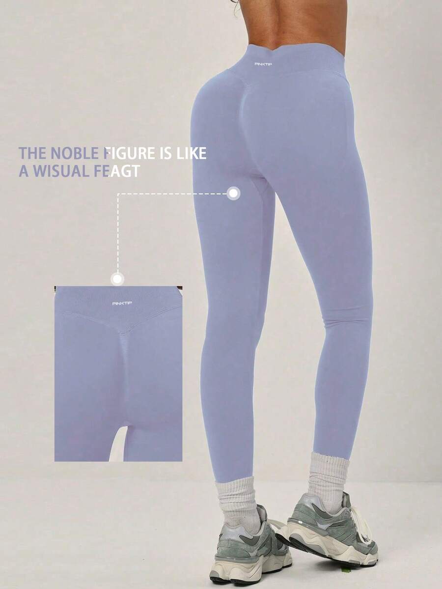 PinkTip 1件装女士纯色弹力骑行运动紧身裤，收腰显瘦，舒适贴身，适合户外、徒步、瑜伽、健身、跑步等春季运动。