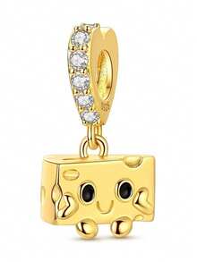 Silver Plated Charms Golden Butterfly Tassel Horseshoe Football Cup Golden Robot Dog Cross Life Tree Crow Lotus Flower Multi Element Series Beads Charm Fit Original Bracelet Charm Beads Necklace Diy Female Jewelry - Multicolor - View 16