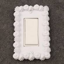 1 cái ốp công tắc điện màu hồng ren kiểu kem, trang trí bảng điều khiển điện tường nữ tính, trang trí ổ cắm điện dễ thương, kèm ốc vít, không cần nguồn điện. - Nhiều màu - Xem 9