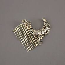 1pc Elegant Vintage-Style Moon-Shaped Hair Comb, Creative Hair Accessory