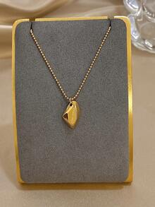 优雅金色爱心项链，小巧心形吊坠项链，刻有字母，生日、周年纪念日及日常佩戴的理想珠宝礼物，情人节礼物 - 彩色 - 查看 8