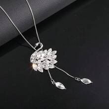 Adjustable Swan Pendant Knitted Chain With A High-End, Fashionable, And Versatile Long Necklace For Autumn And Winter - 彩色 - 查看 2