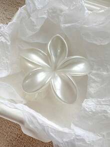 4 件/1 件 7.6 厘米/2.99 英寸 芙蓉花形发夹，适合女士，黑色/白色/金色/银色，轻质塑料浴室发饰，适合日常外出、休闲、派对、通勤、海滩度假、马尾辫、发髻、洗脸、化妆、服装搭配时尚爪夹女式发夹女士发夹优雅发夹花夹头发秋季配饰秋冬度假装女士 - 彩色 - 查看 12