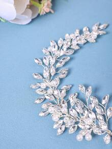 1pc Elegant Baroque Romantic Crystal Headband, Bridal Wedding Hair Accessory, Women's Party/Event Headpiece - 銀色 - 查看 4