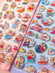 1pc Crayon Shin-Chan Cartoon Sticker, Party Interactive Sticker, Holiday And Birthday Gift, Daily Notebook Marking Sticker (Random Color) - Multicolor - View 8