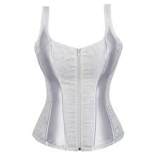 Jutrisujo White Corset For Women Bustier Top Lingerie Plus Size Straps Zipper Front Halloween Costumes - 2928-white - View 14